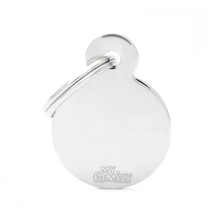 My Family ID Tag Circle Chrome Small Outlet