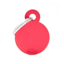 My Family ID Tag Circle Red Small Fashion