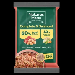 Natures Menu 60/40 Beef and Chicken 300g Raw Dog Food Block Hot