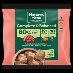 Natures Menu 80/20 Beef Nuggets 1kg Raw Dog Food New