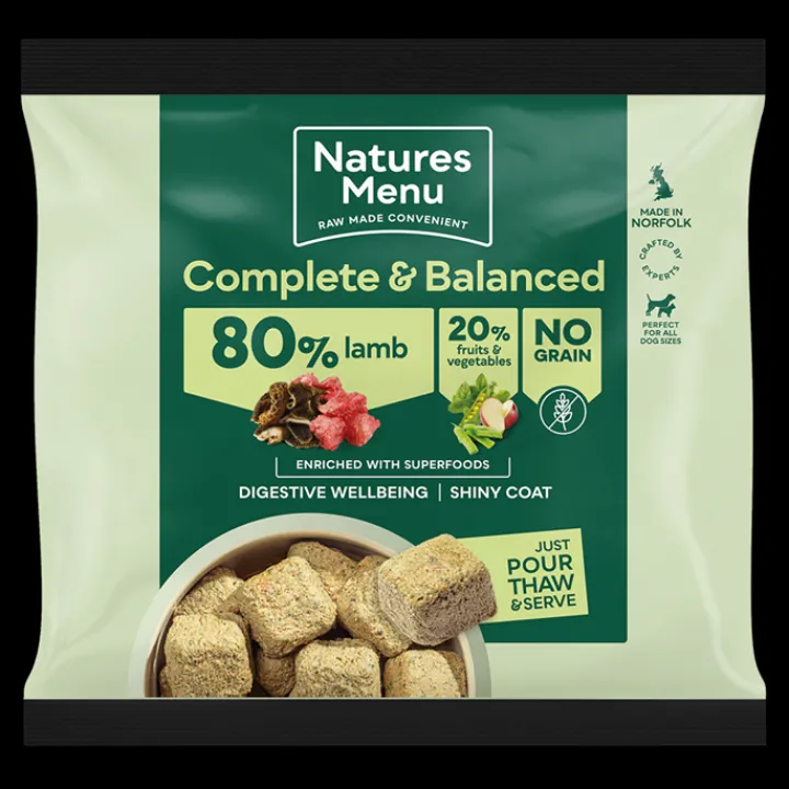 Natures Menu 80/20 Lamb Nuggets 1kg Raw Dog Food New