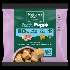 Natures Menu 80/20 Puppy Turkey and Fish Nuggets 1kg Raw Dog Food New