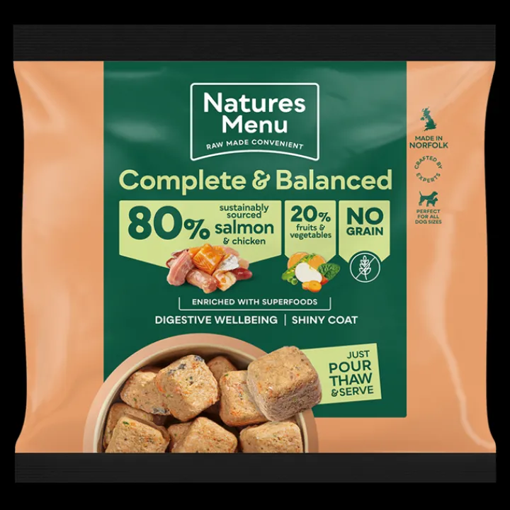 Natures Menu 80/20 Salmon and Chicken Nuggets 1kg Raw Dog Food Sale