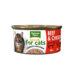 Natures Menu Beef & Chicken Cat Food 85g New