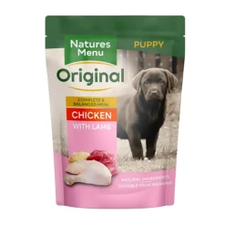 Natures Menu Junior Chicken & Lamb Dog Pouch Wet Dog Food 300g New