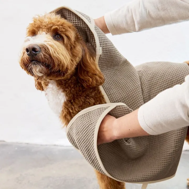 Palopa Nobs Taupe Dog Towel - Small Outlet