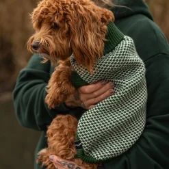 Great & Small Penrose Penrose Knitted Green Checkered Dog Jumper Fashion