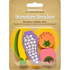 Rosewood Boredom Breaker Fruit Shaped Wood Chew 4 Pack Best