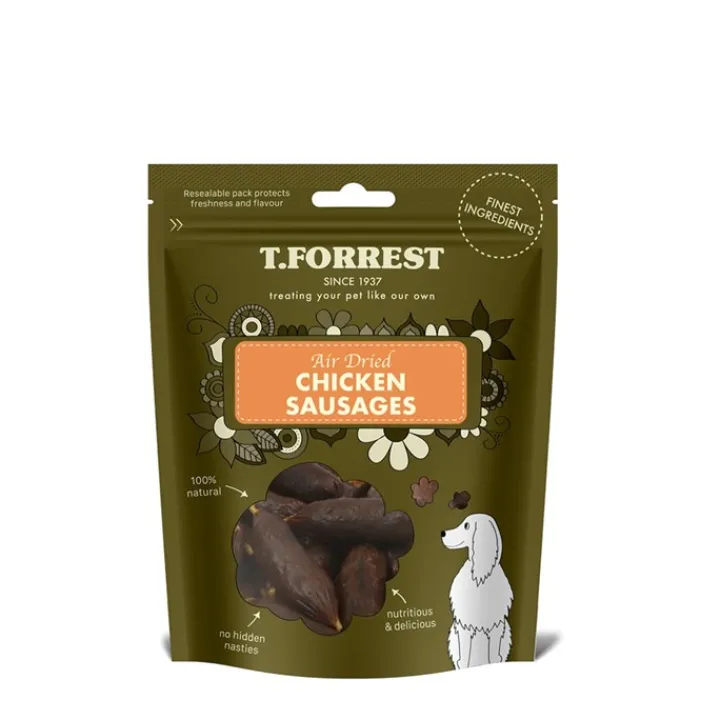 T.Forrest Chicken Sausages Dog Treat 300g New