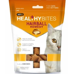 Mark & Chappell VetIQ Healthy Bites Hairball Remedy Cat Treats 65g Hot