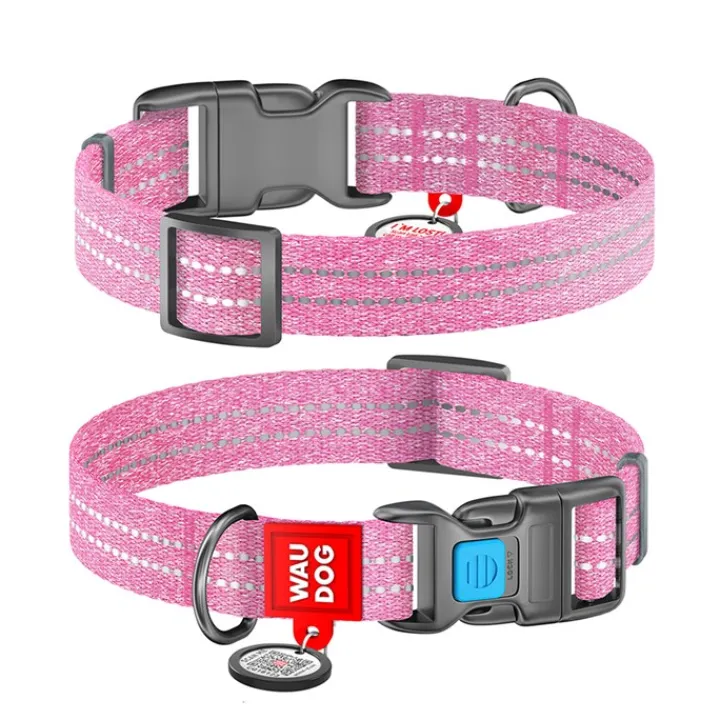 WAUDOG Re-Cotton Dog Collar Pink Fashion
